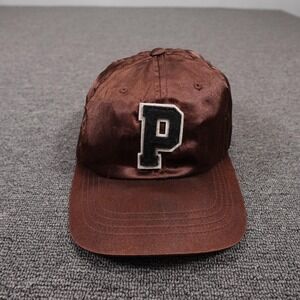Stance Hat Cap Strap Back Mens One Size Brown Satin P Patch Baseball Logo